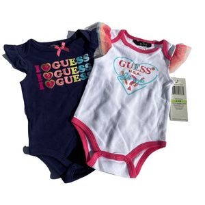 GUESS 2 piece bundle of onesies size 3-6 months NWT